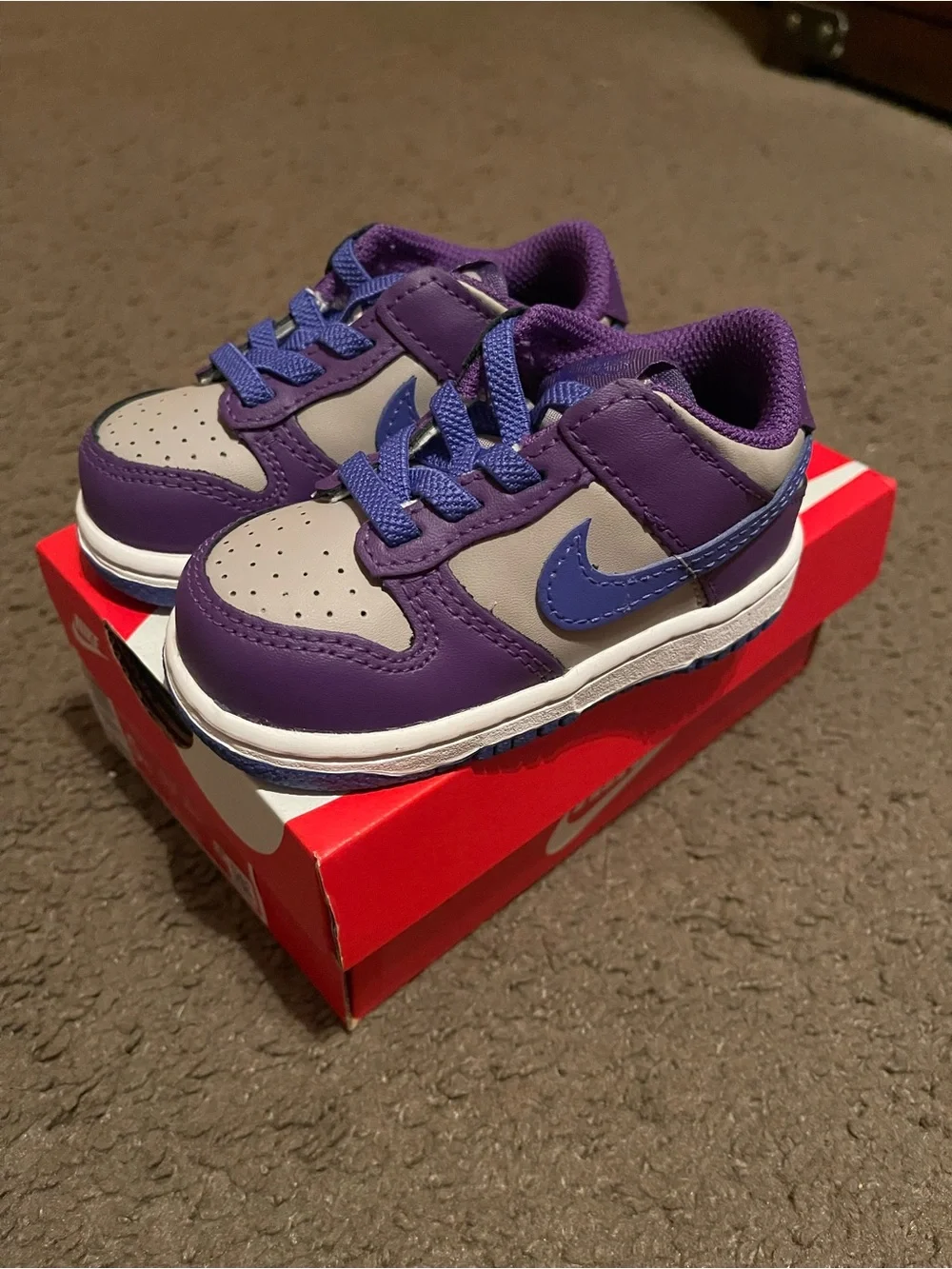 Nike Toddler Low-Top Sneakers in Purple, Blue and Gray
